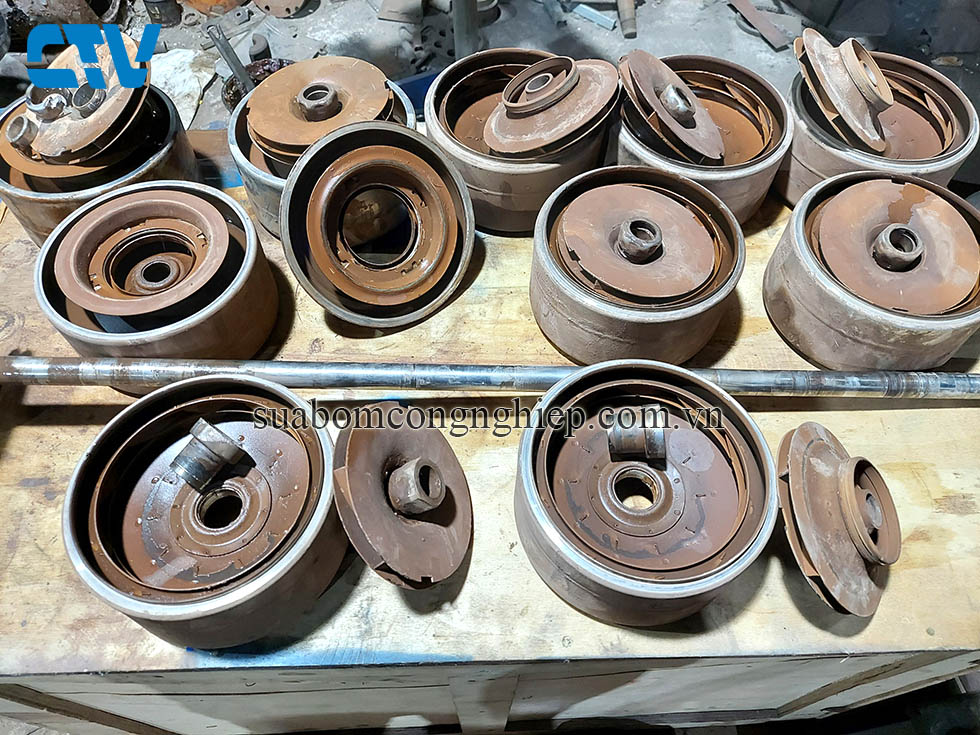 Thay ruột buồng cánh bơm đa tầng cánh trục đứng miền Bắc